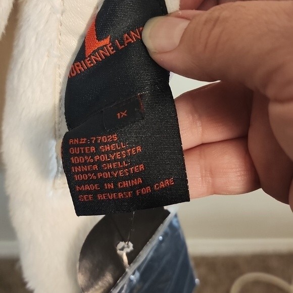 Adrienne Landau Faux Fur Water Fall Open Front Coat Size 1X NWT - Picture 9 of 16